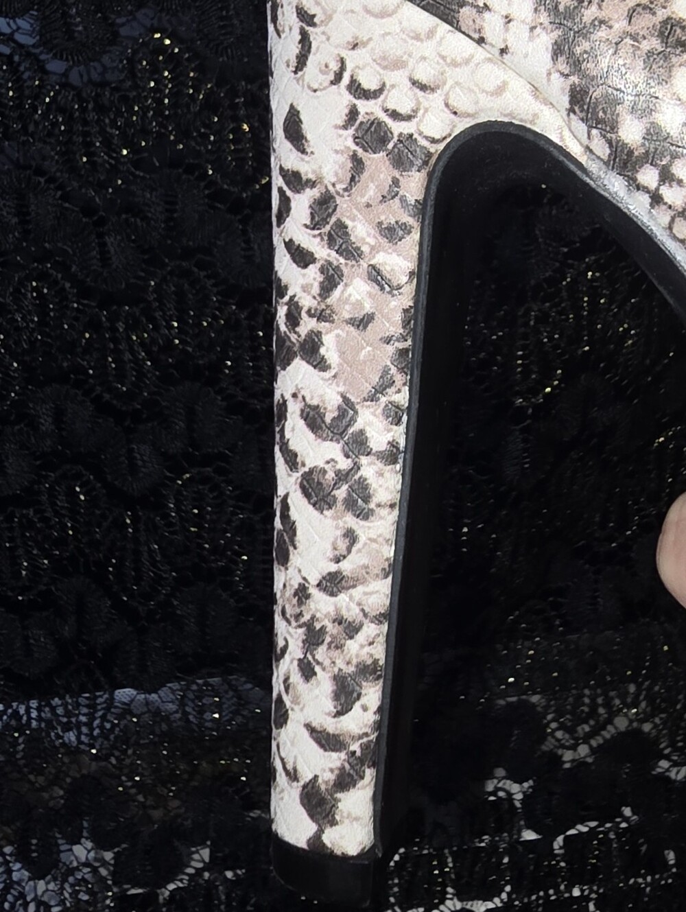 Qupid Snake-Print Ankle Booties in Neutral Taupe - Picture 7 of 11